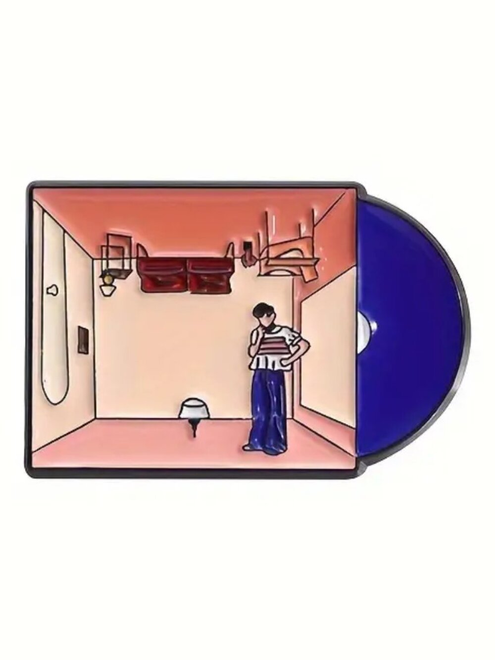 HARRY STYLES "HARRY'S HOUSE" CD ART OIL DRIPPED ENAMEL PIN LAPEL PIN BROOCH NWT